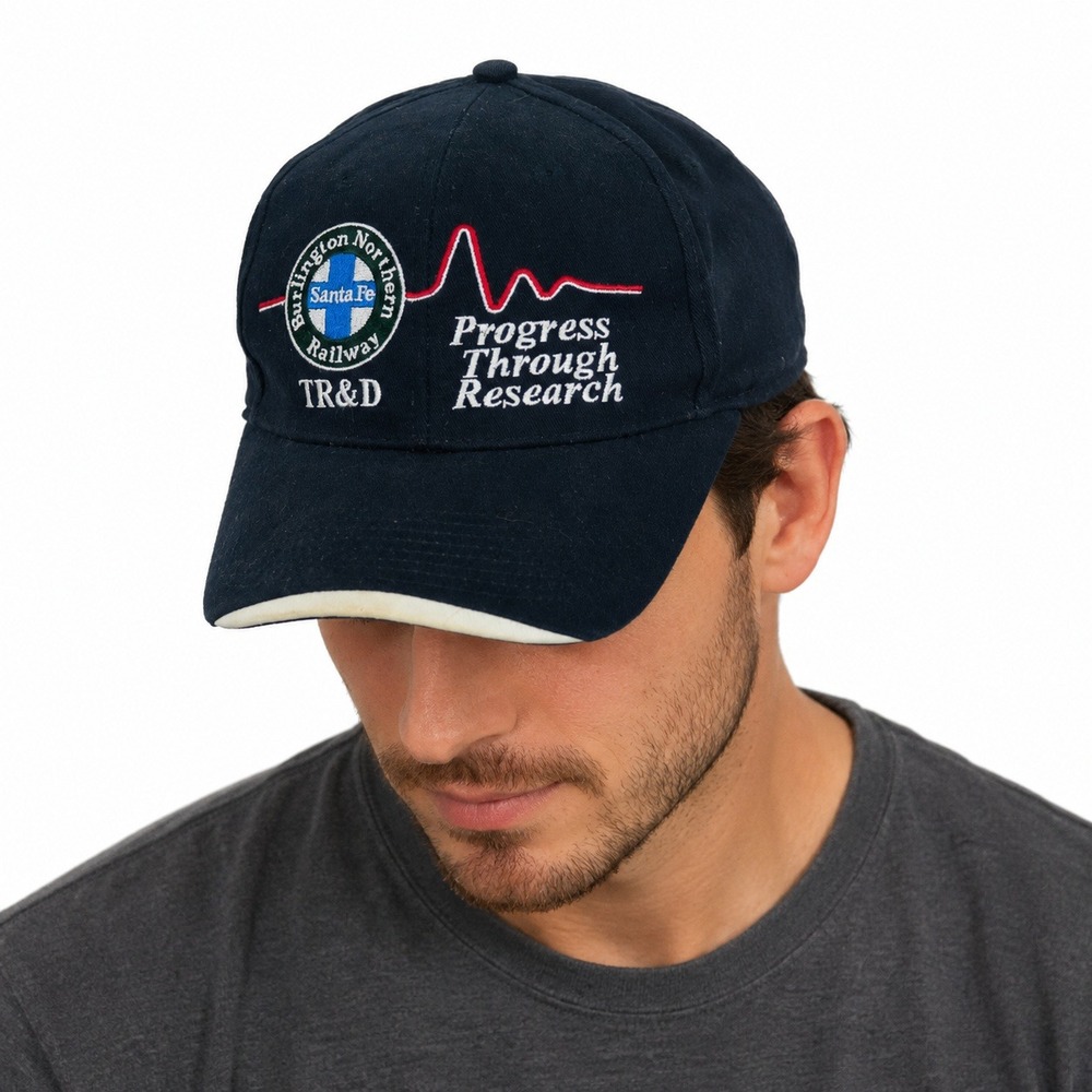 BNSF Railway Progress Through Research Hat Navy‎ Blue Adjustable Baseball Cap